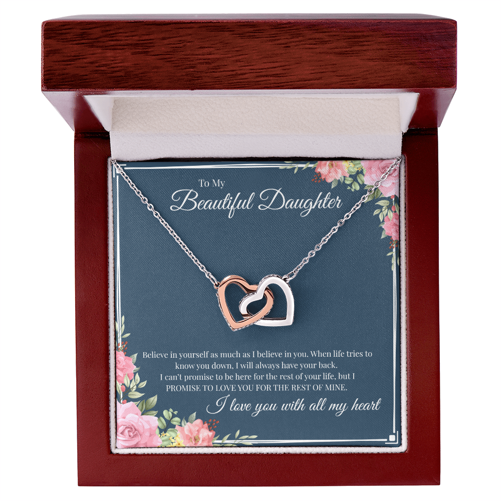 To My Beautiful Daughter | Interlocking Hearts Necklace
