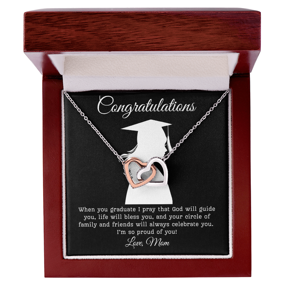 Congratulations (Daughter) Love Mom | Interlocking Hearts