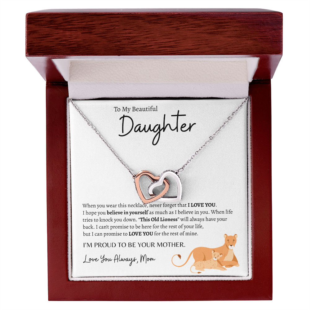 To My Beautiful Daughter | Interlocking Hearts Necklace
