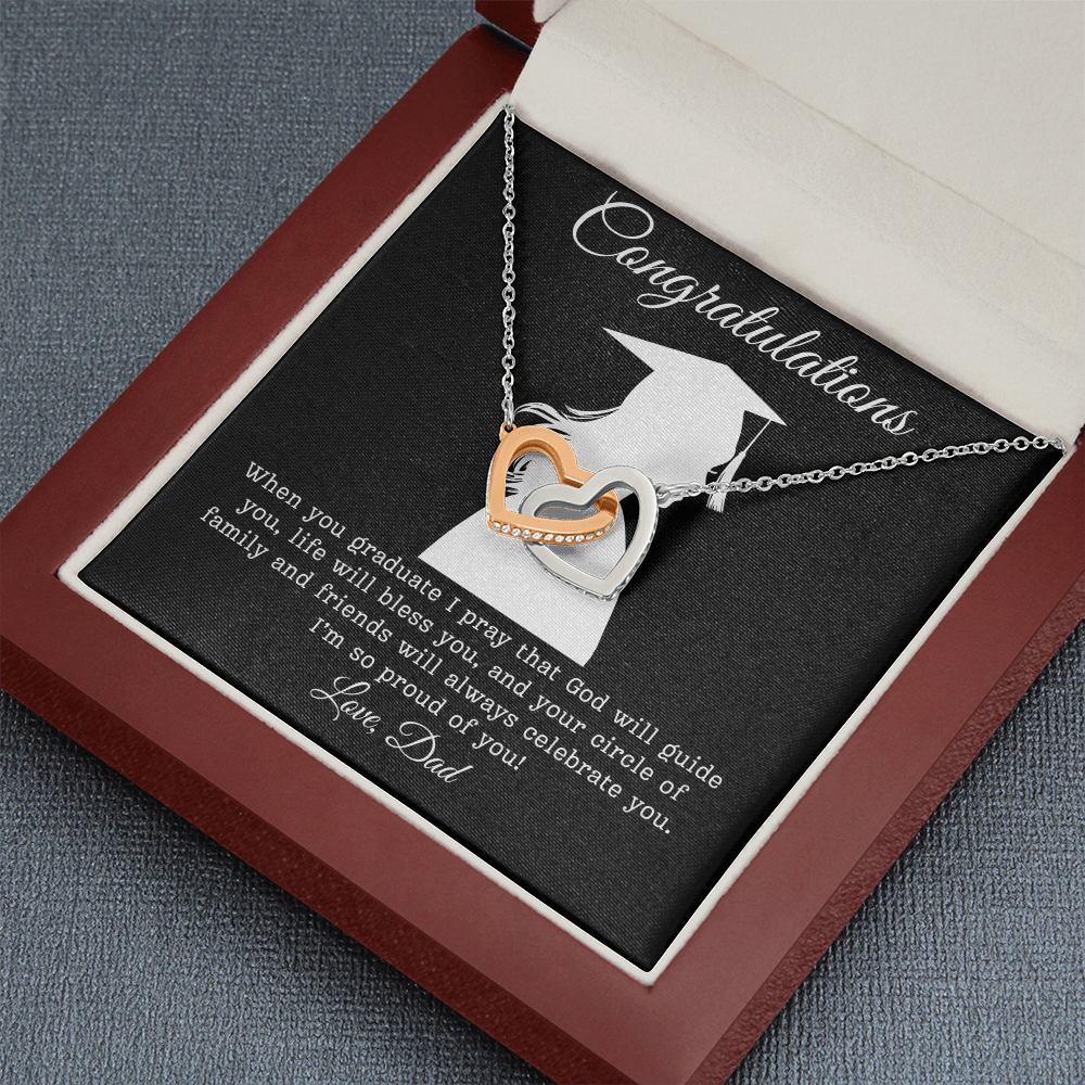 Congratulations (Daughter) Love Dad | Interlocking Hearts