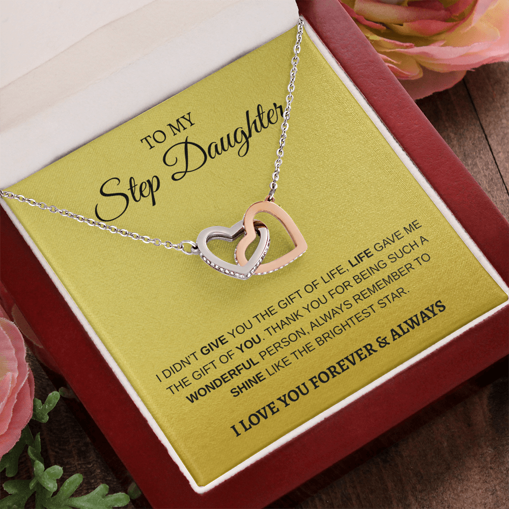 To My Step Daughter | Interlocking Hearts Necklace