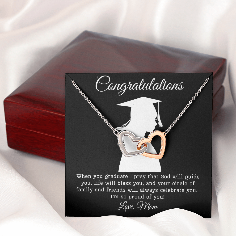 Congratulations (Daughter) Love Mom | Interlocking Hearts