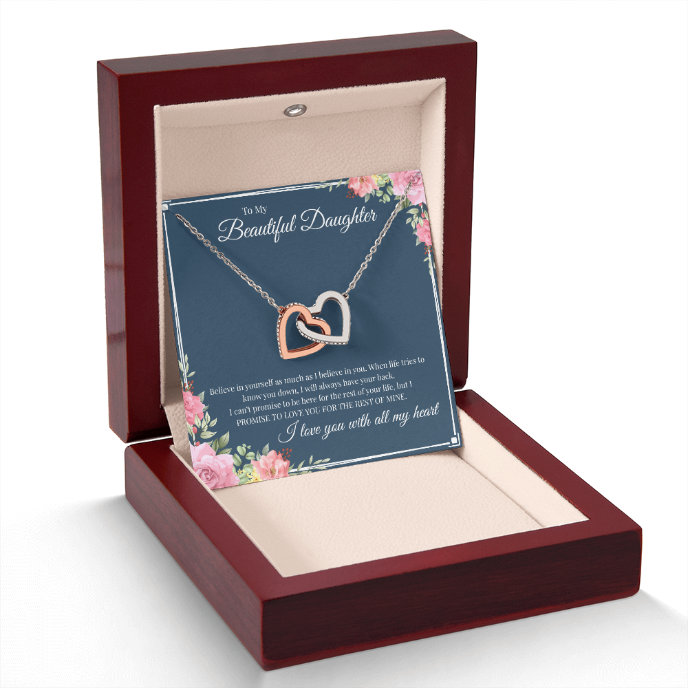 To My Beautiful Daughter | Interlocking Hearts Necklace