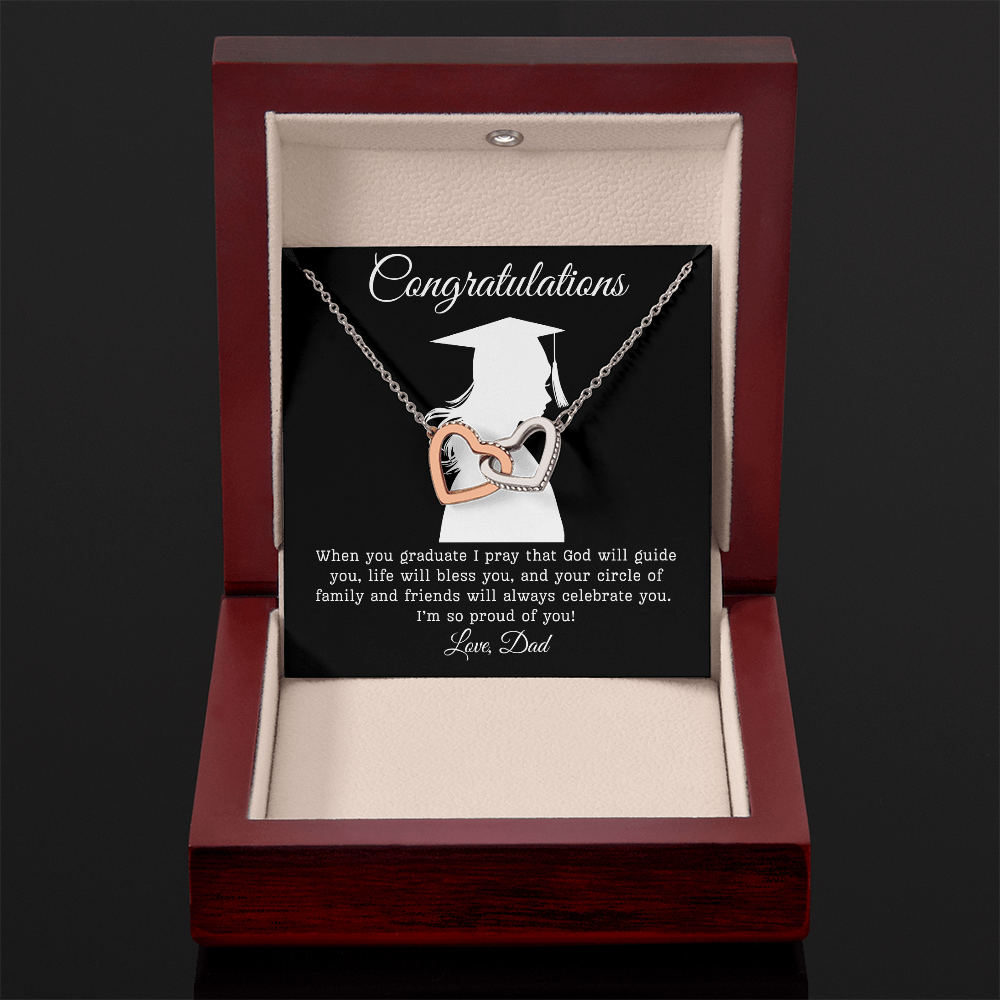 Congratulations (Daughter) Love Dad | Interlocking Hearts