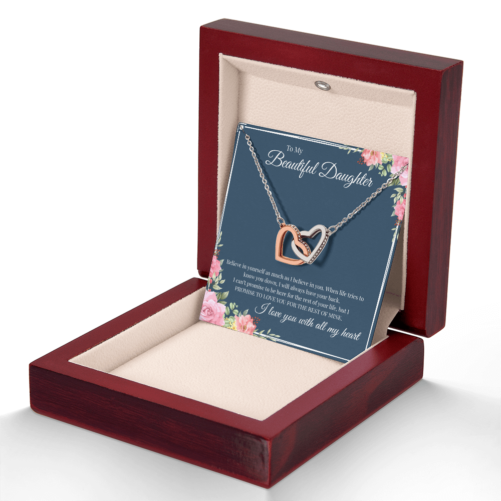 To My Beautiful Daughter | Interlocking Hearts Necklace