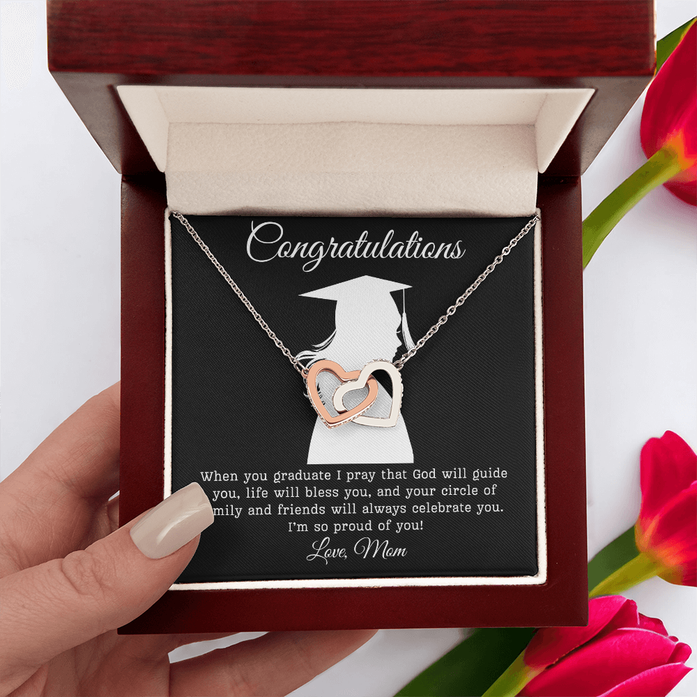 Congratulations (Daughter) Love Mom | Interlocking Hearts