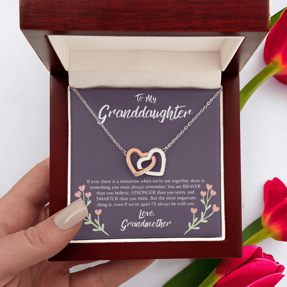 To My Granddaughter from Grandmother | Interlocking Hearts Necklace