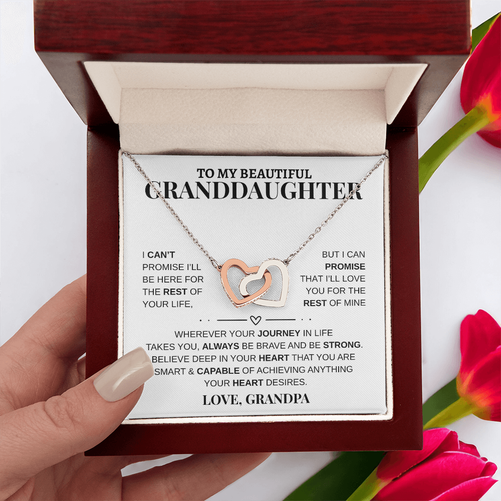 Gift To My Beautiful Granddaughter from Grandpa | Interlocking Hearts Necklace