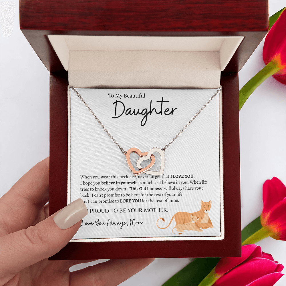 To My Beautiful Daughter | Interlocking Hearts Necklace
