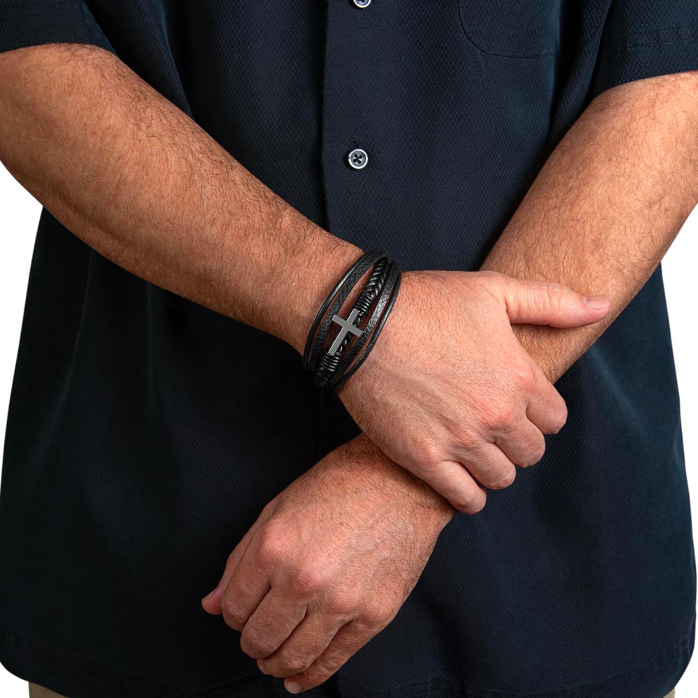 To My Son from Dad | Men's Cross Bracelet