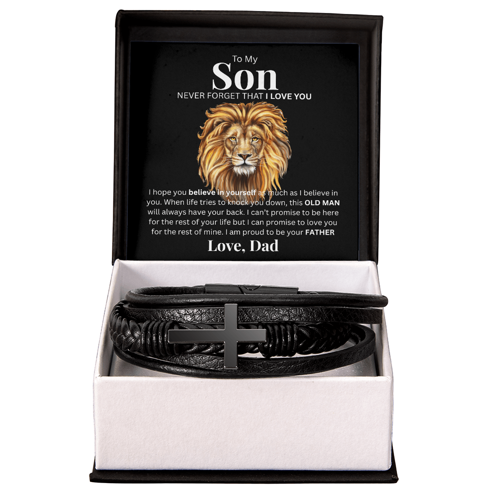 To My Son from Dad | Men's Cross Bracelet
