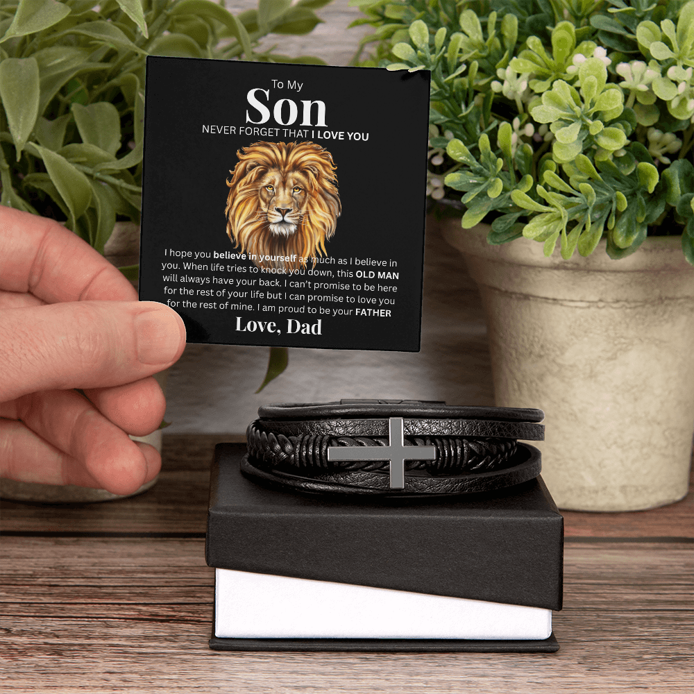 To My Son from Dad | Men's Cross Bracelet