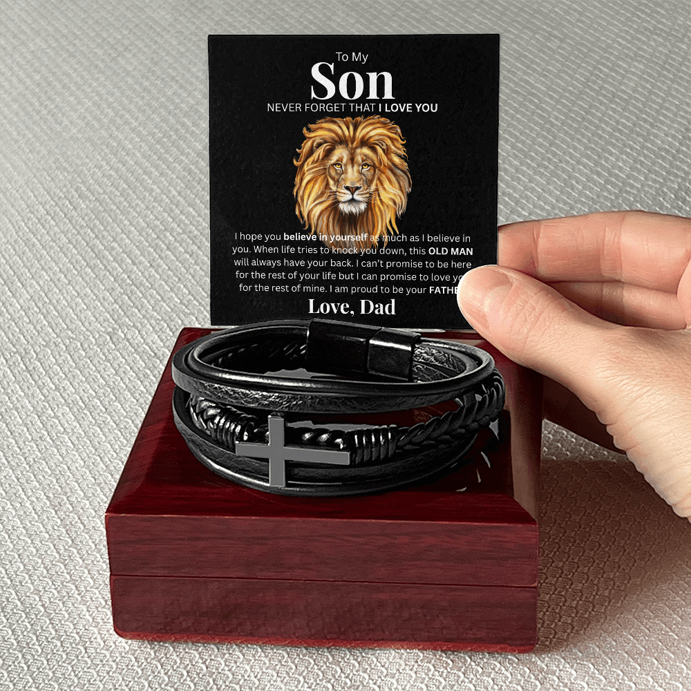 To My Son from Dad | Men's Cross Bracelet