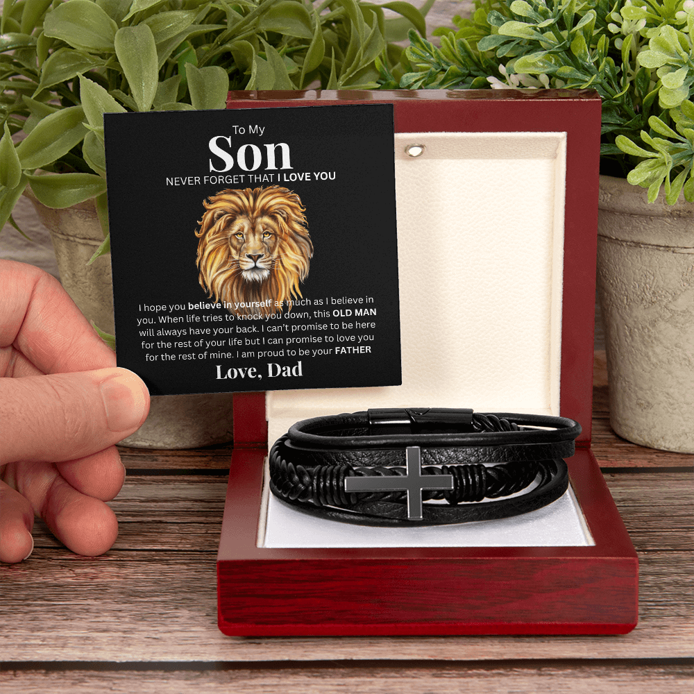 To My Son from Dad | Men's Cross Bracelet