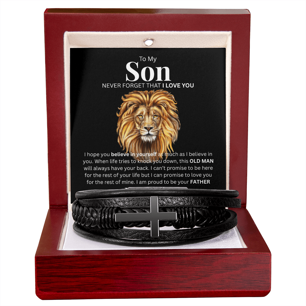 To My Son from Dad | Men's Cross Bracelet