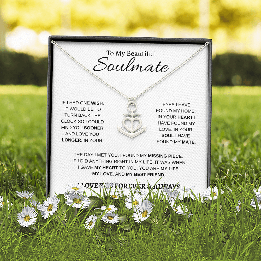To My Beautiful Soulmate | Anchor Pendant Necklace