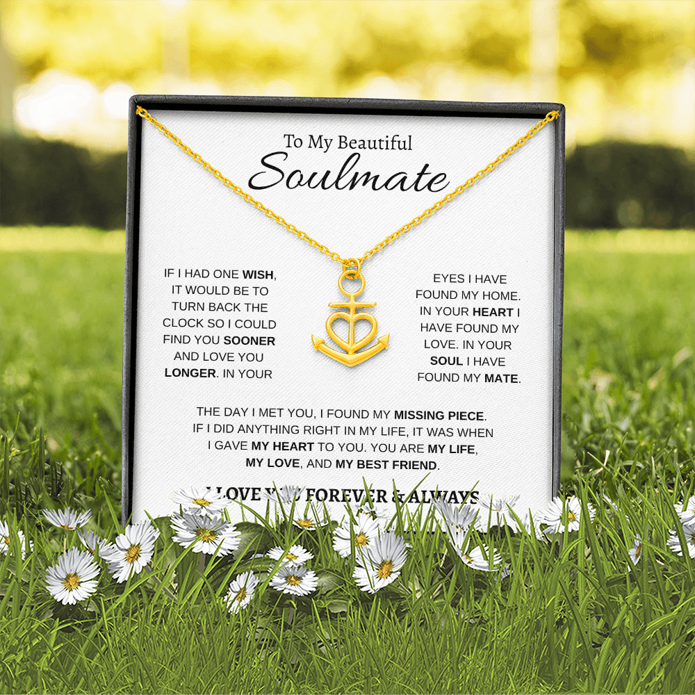 To My Beautiful Soulmate | Anchor Pendant Necklace