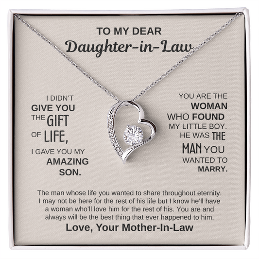 To My Dear Daughter-In-Law | Forever Love Necklace