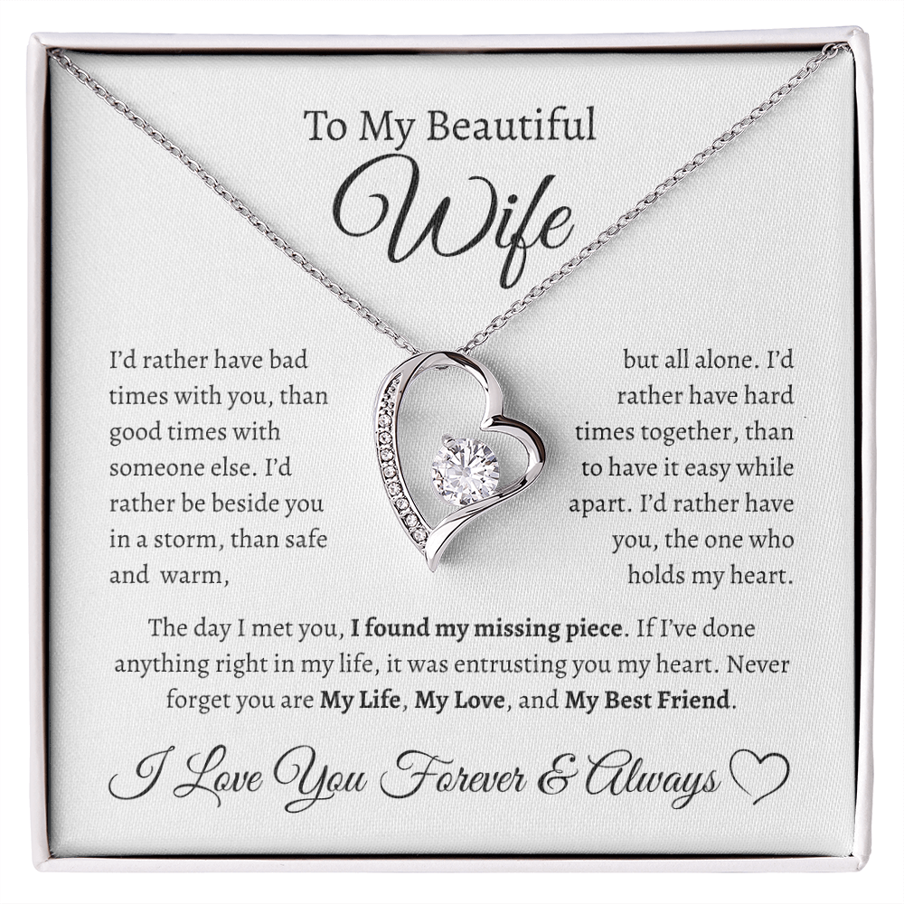 To My Beautiful Wife | Forever Love Necklace