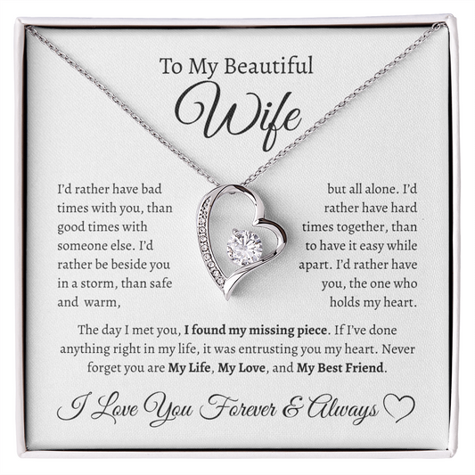 To My Beautiful Wife | Forever Love Necklace