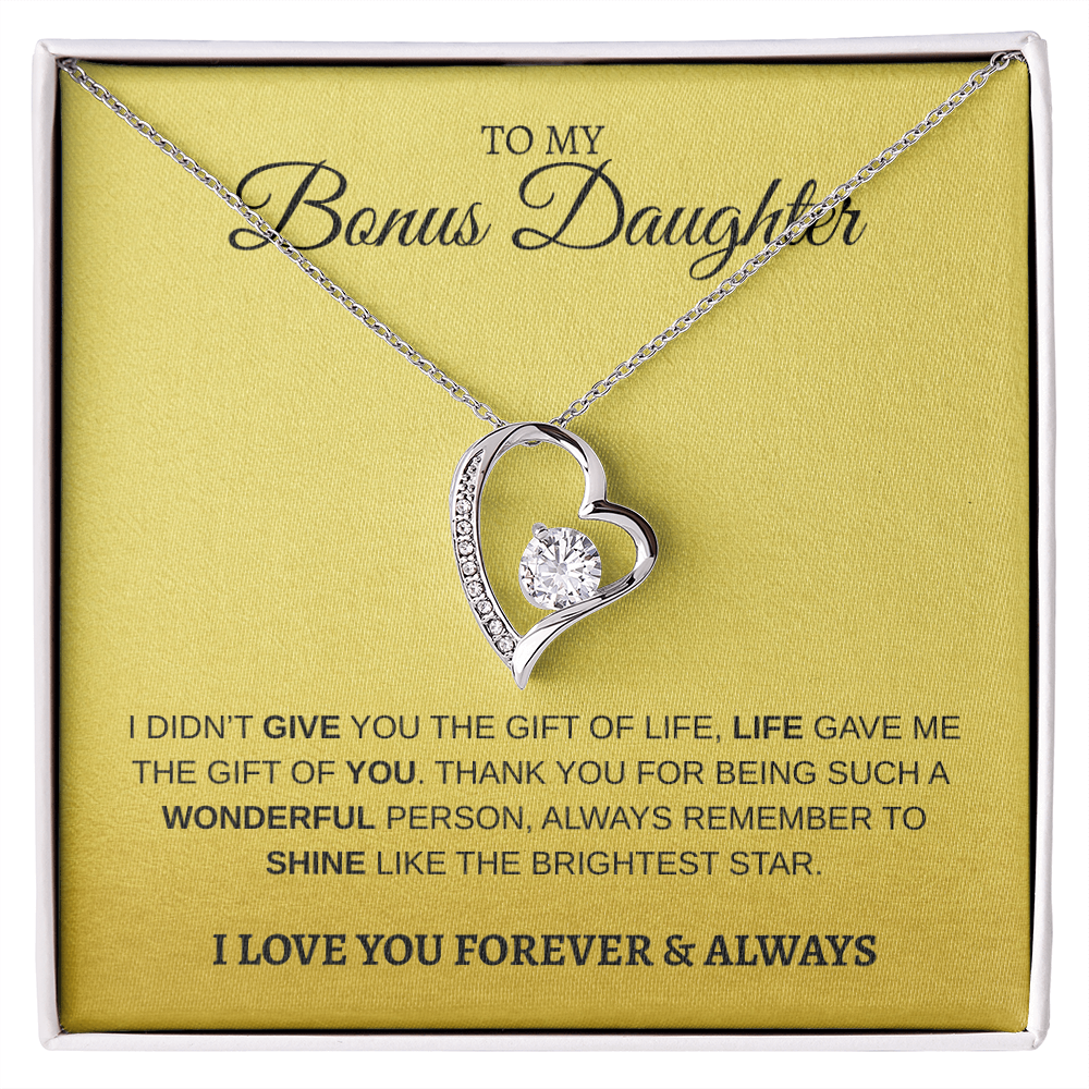 To My Bonus Daughter | Forever Love Necklace