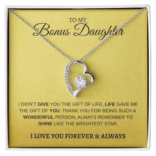 To My Bonus Daughter | Forever Love Necklace