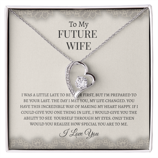 To My Future Wife Gray Lace | Forever Love Necklace