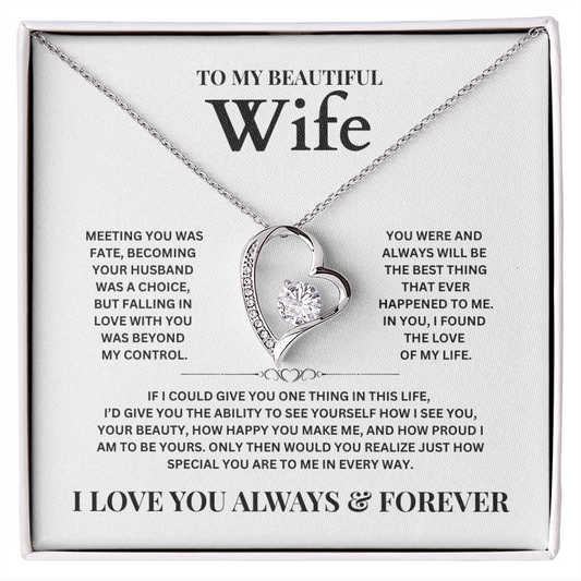 To My Beautiful Wife | Forever Love Necklace