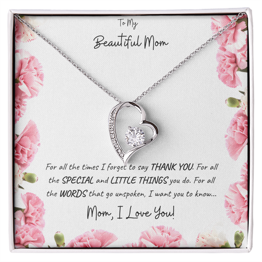 To My Beautiful Mom | Forever Love Necklace