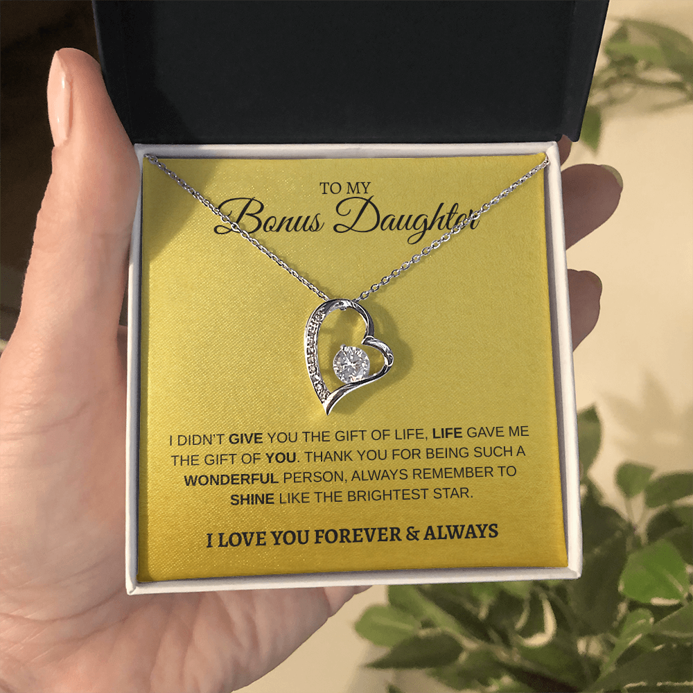 To My Bonus Daughter | Forever Love Necklace