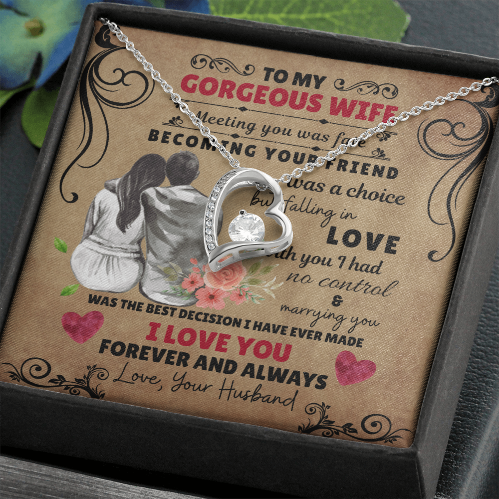 To My Gorgeous Wife | Forever Love Necklace
