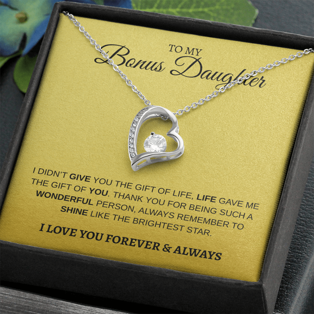 To My Bonus Daughter | Forever Love Necklace