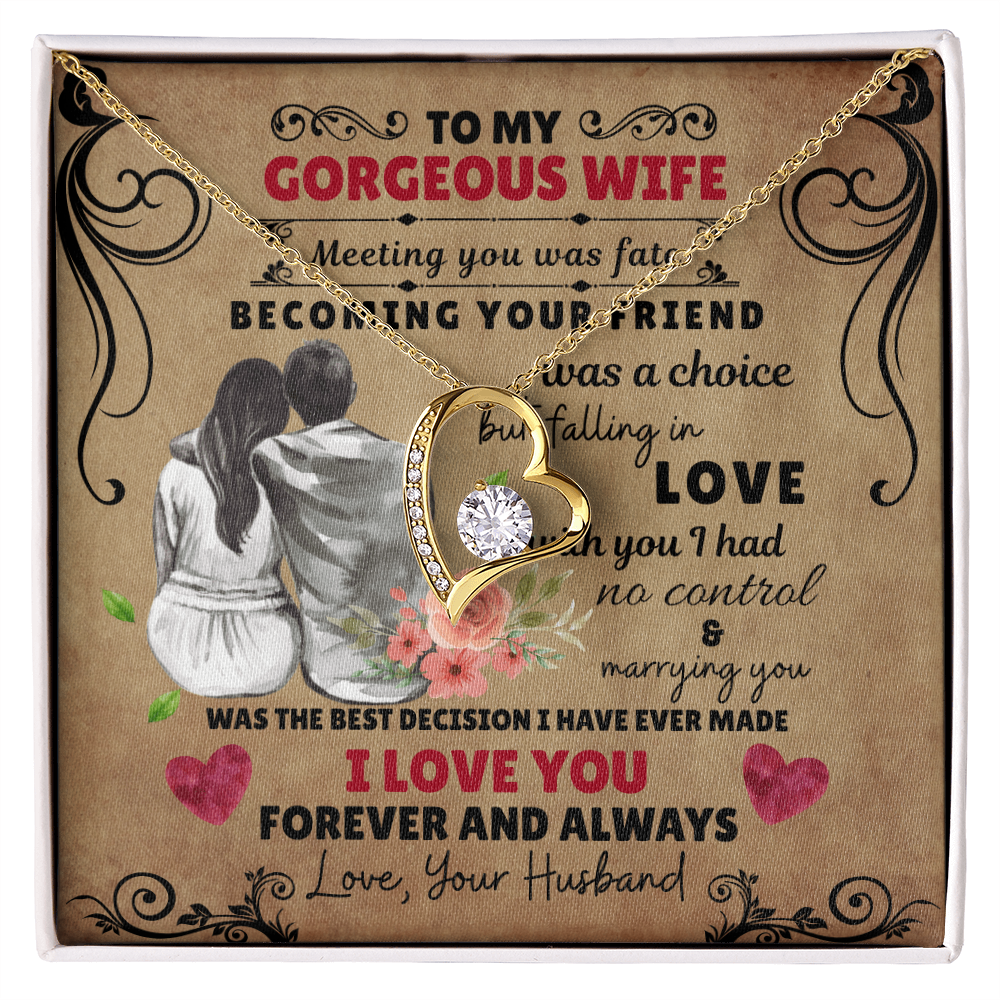 To My Gorgeous Wife | Forever Love Necklace