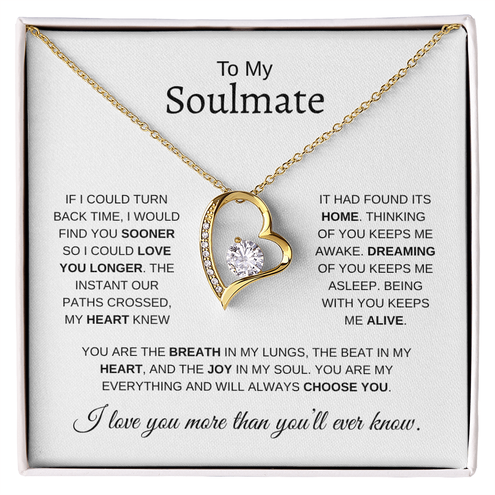 To My Soulmate I love you more than you'll ever know | Forever Love Necklace