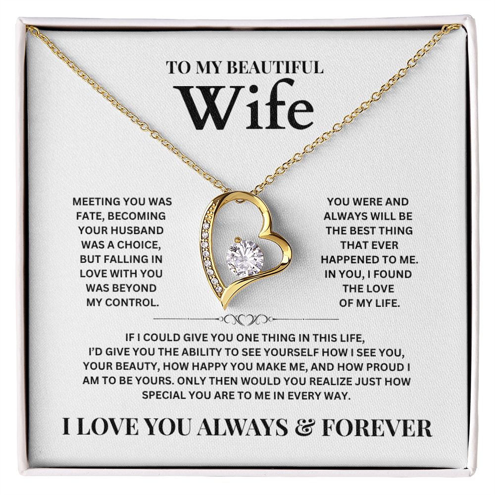 To My Beautiful Wife | Forever Love Necklace
