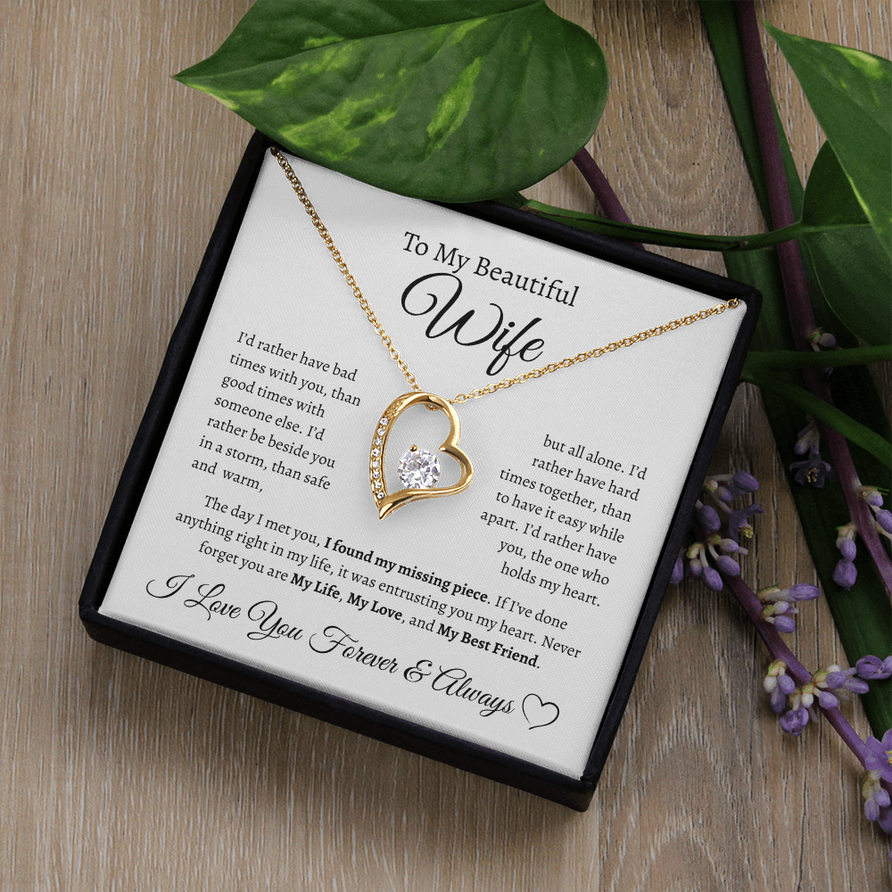 To My Beautiful Wife | Forever Love Necklace