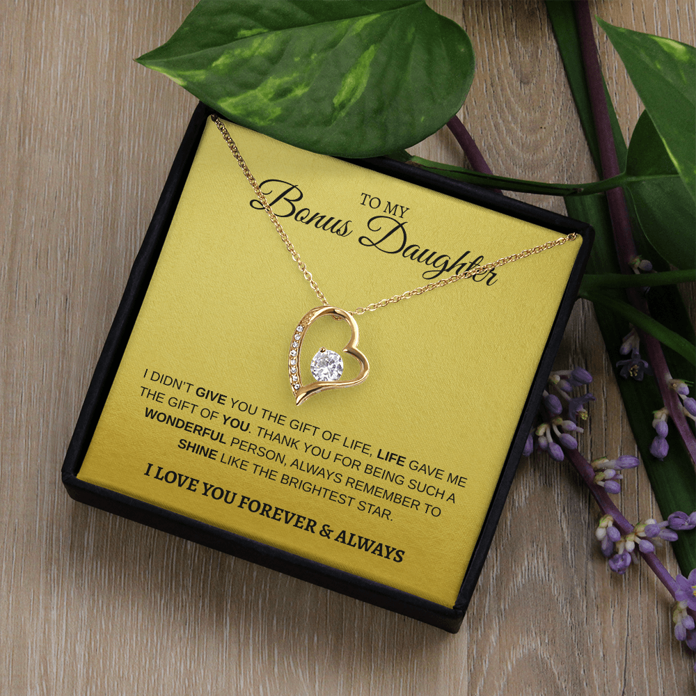To My Bonus Daughter | Forever Love Necklace
