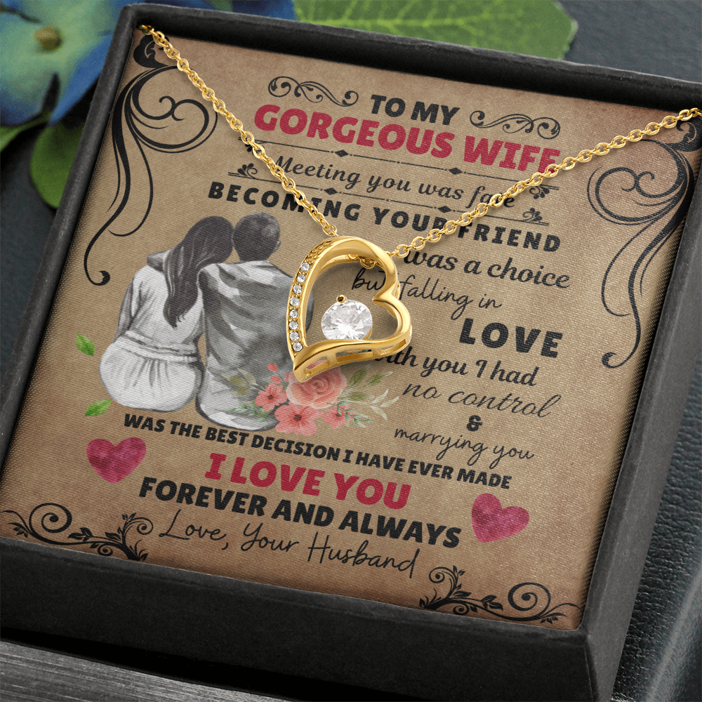 To My Gorgeous Wife | Forever Love Necklace