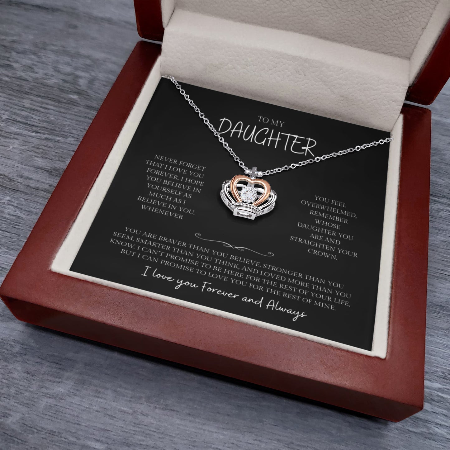 To My Daughter | Crown Pendant Necklace