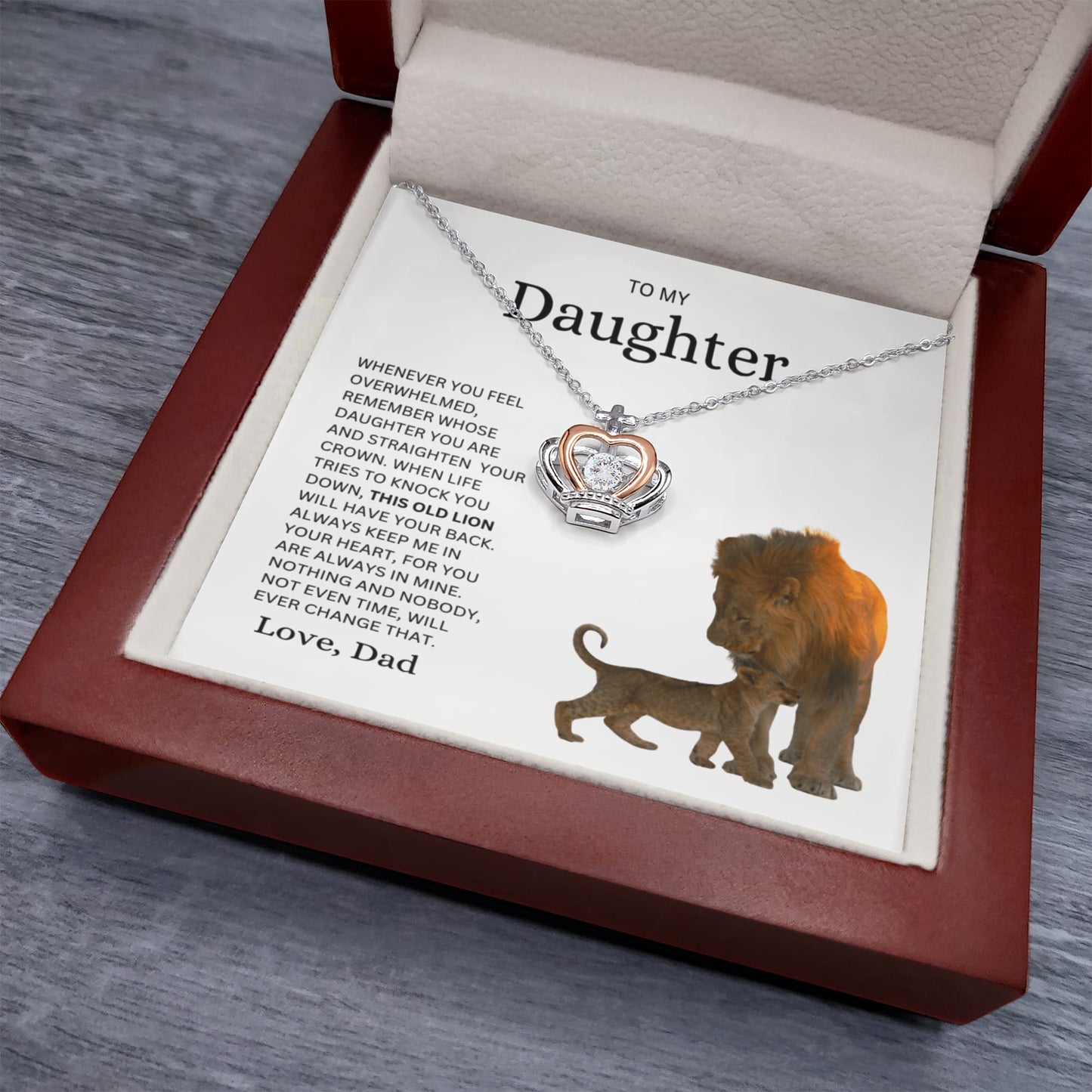 To My Daughter | Crown Pendant Necklace