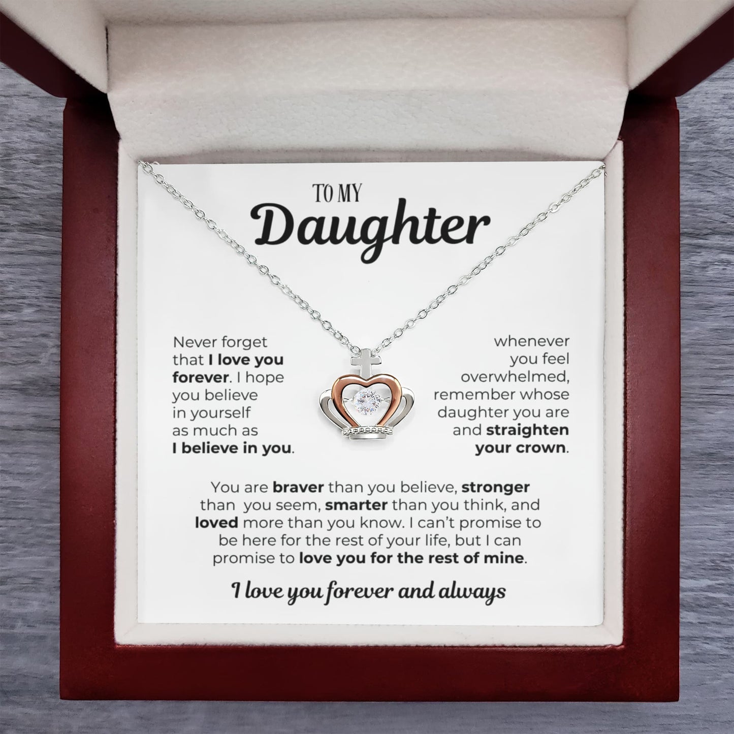 To My Daughter | Crown Pendant Necklace