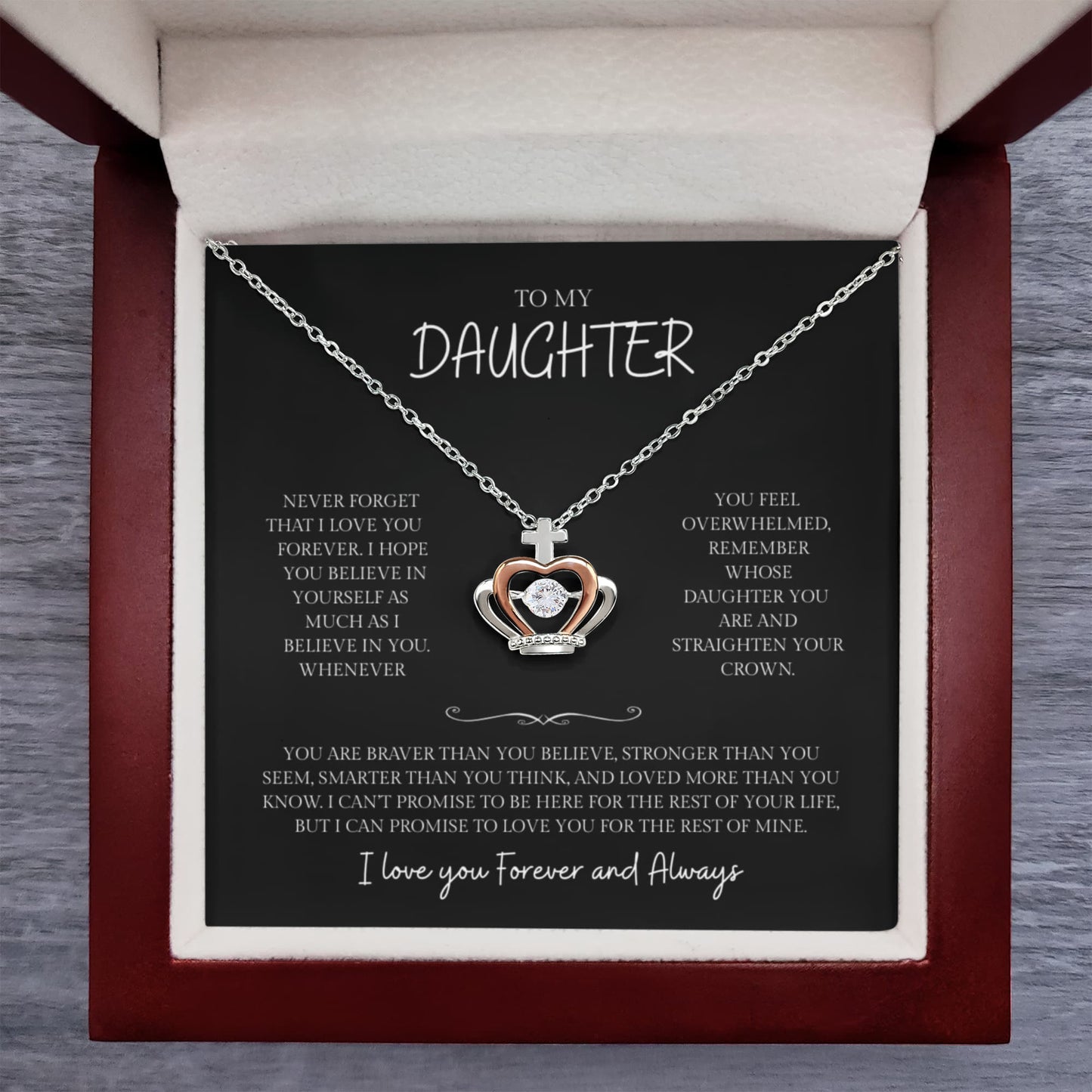 To My Daughter | Crown Pendant Necklace