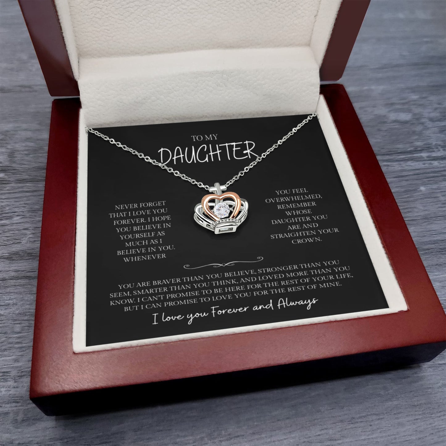 To My Daughter | Crown Pendant Necklace