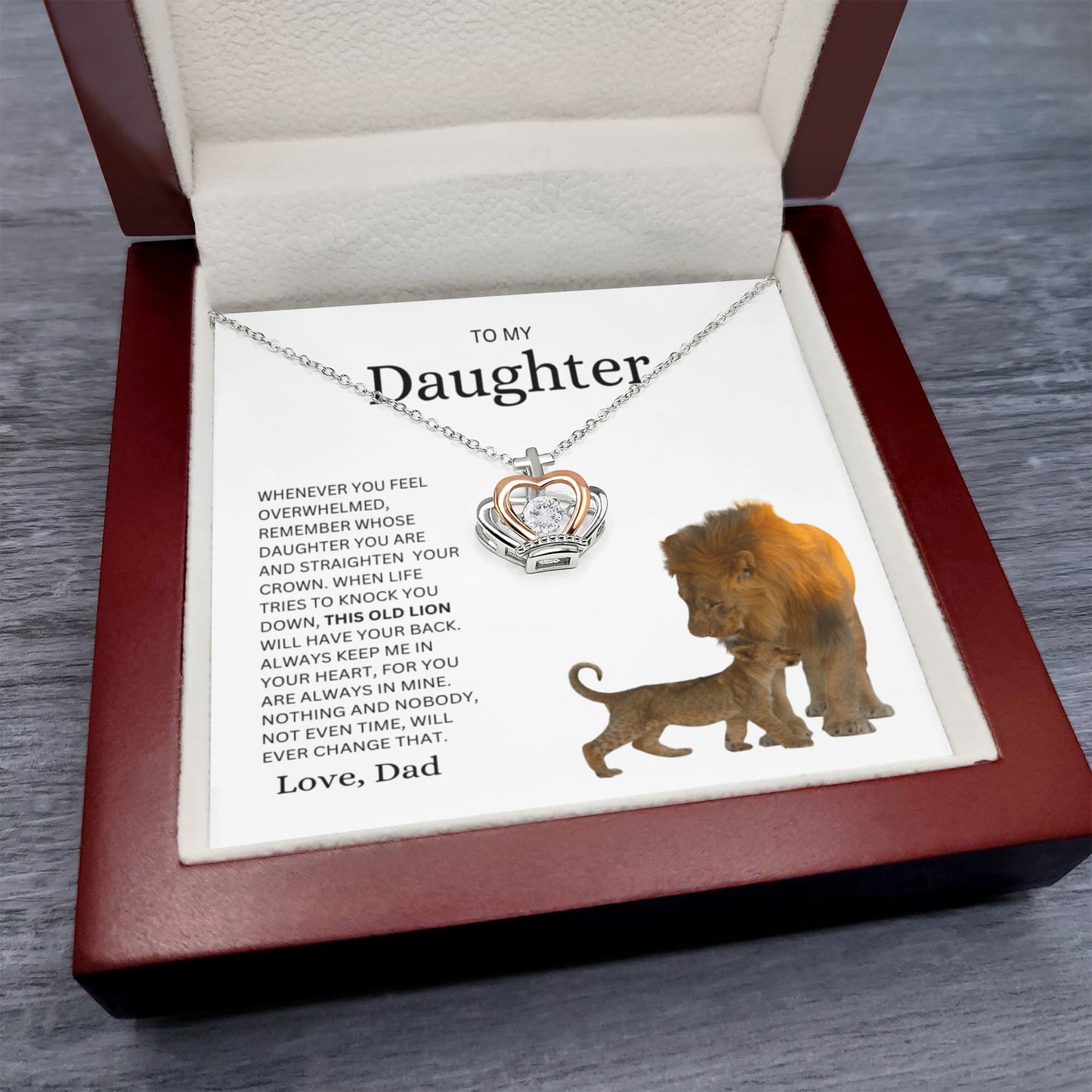 To My Daughter | Crown Pendant Necklace
