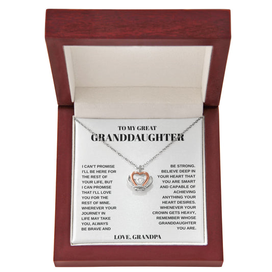 To My Great Granddaughter | Crown Pendant Necklace