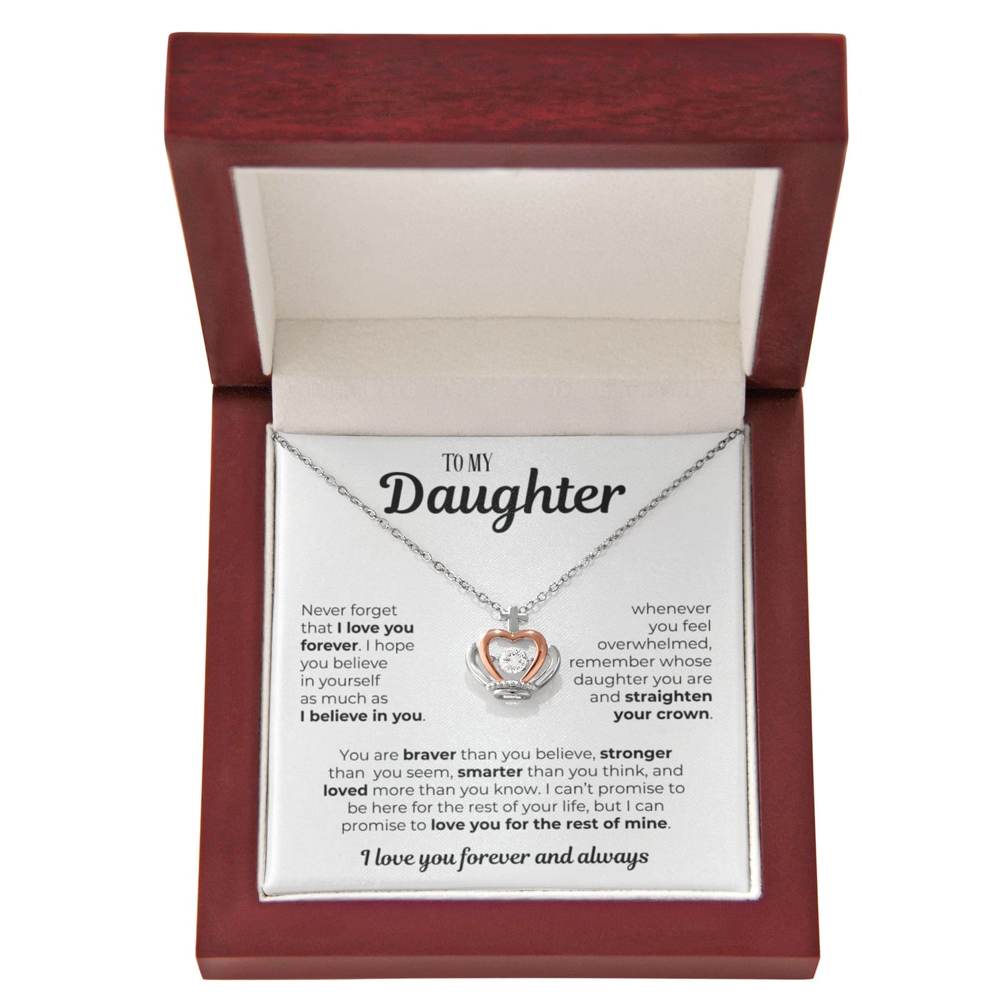 To My Daughter | Crown Pendant Necklace