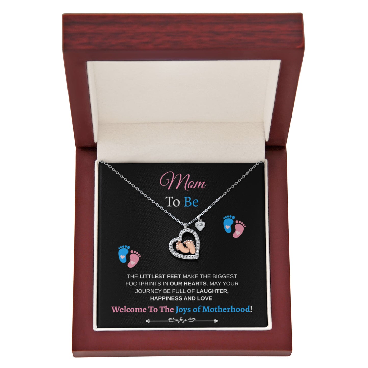 Mom to Be | Baby Feet Heart Necklace