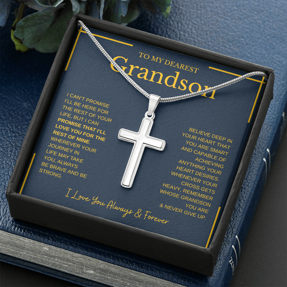 To My Grandson | Artisan Cross Necklace