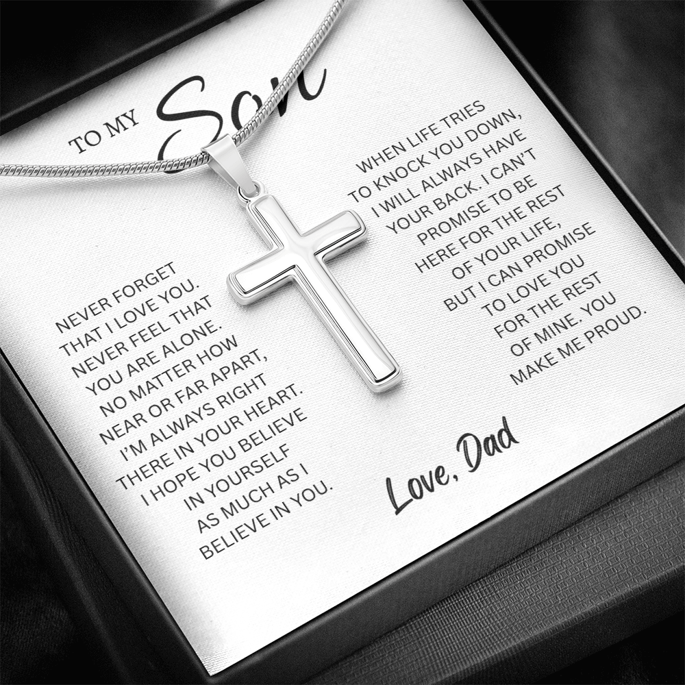 To My Son from Dad | Artisan Cross Necklace