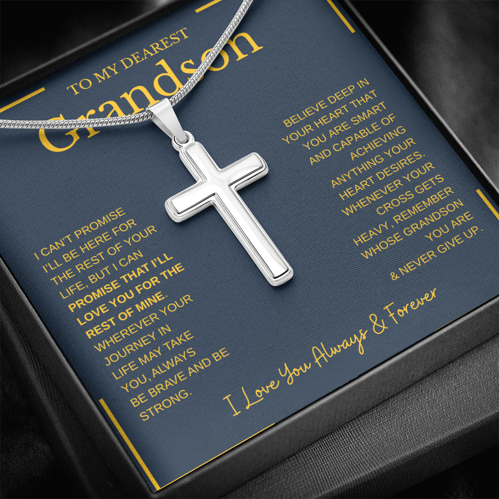 To My Grandson | Artisan Cross Necklace